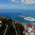 view of port, terminal and cruise ships